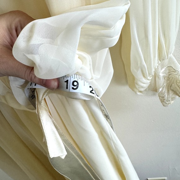 VTG JoEd Sophisticates Dress Size 12 Long Satin Sheer Romantic Elegant 60s Fairy - Picture 5 of 16